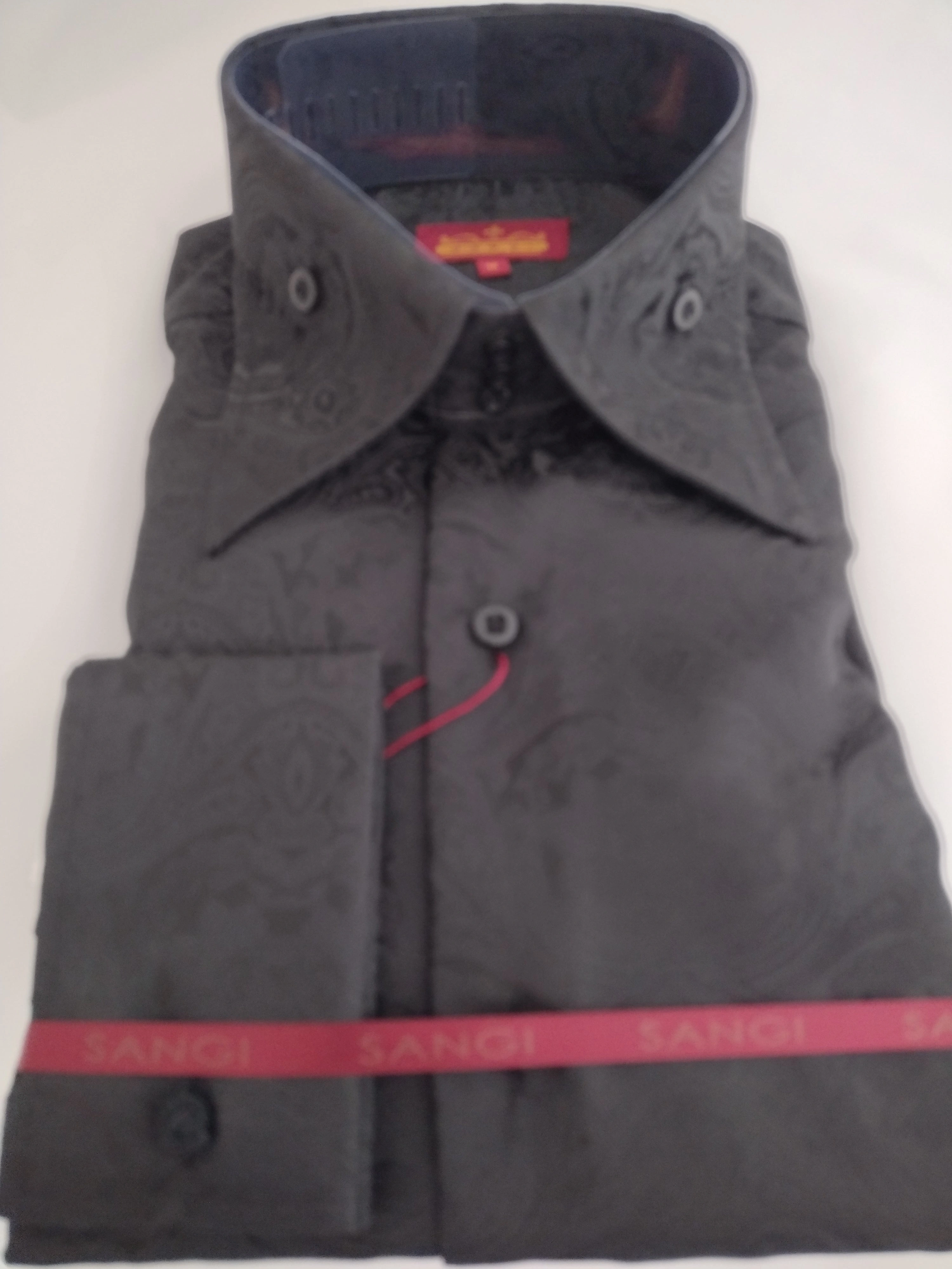 SANGI MONACO: Midnight Black French Cuff Shirt—Elegance Reborn. Dress to Impress, Bloke.